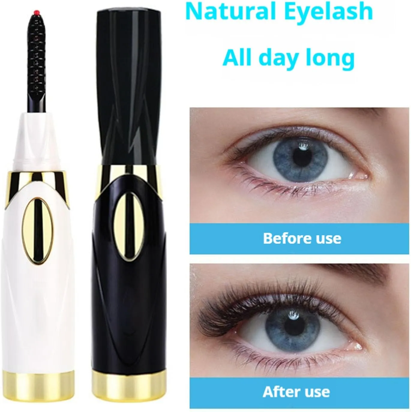 Heated Lash Curling Tool, Electric Eyelash Curler for Instant Glam Heated Eyelash Curler Mini USB Rechargeable Finalize Eyelash Tool