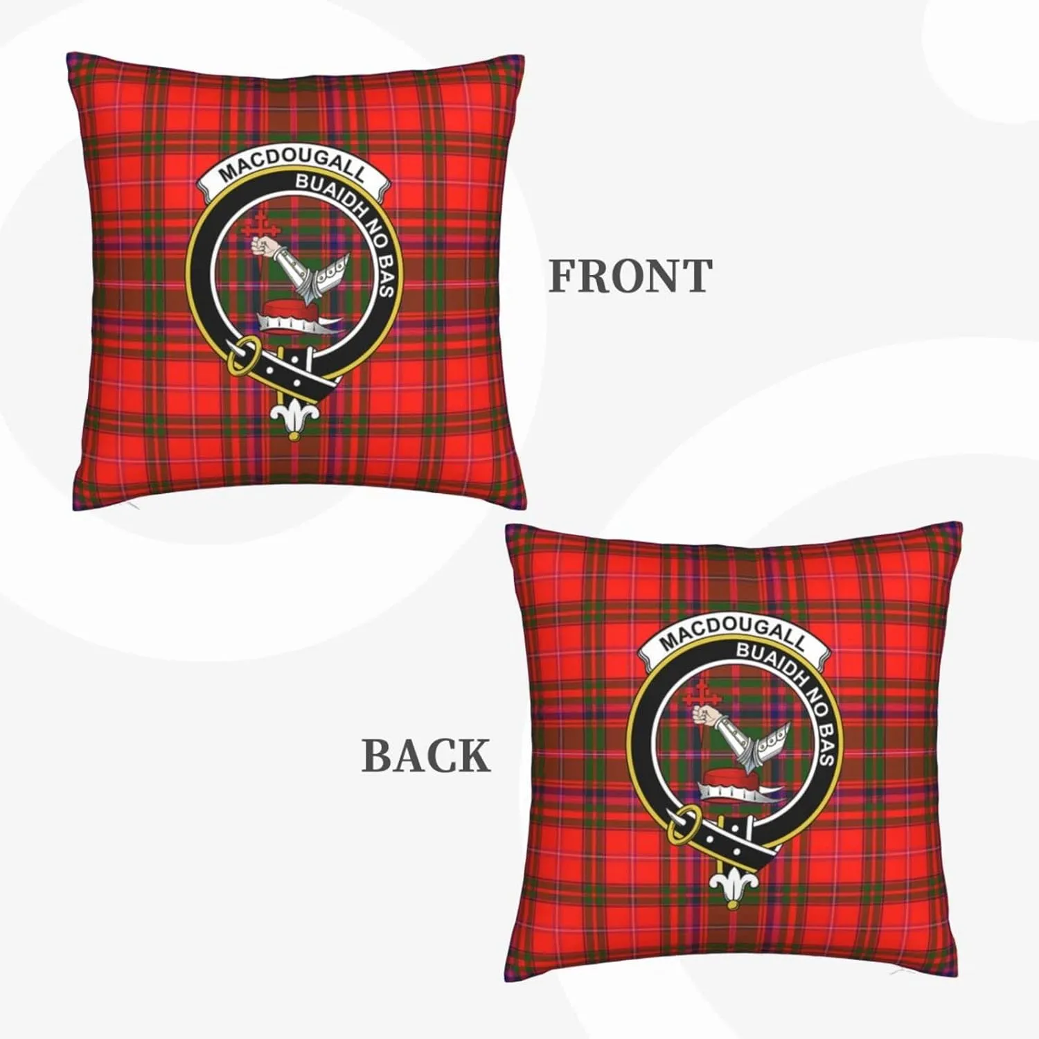 Hei Bai.JZQ Square Throw Pillow Covers Macdougall Tartan Clan Badge Cushion Case for Sofa Bedroom Car Decorative 18x18 Inch