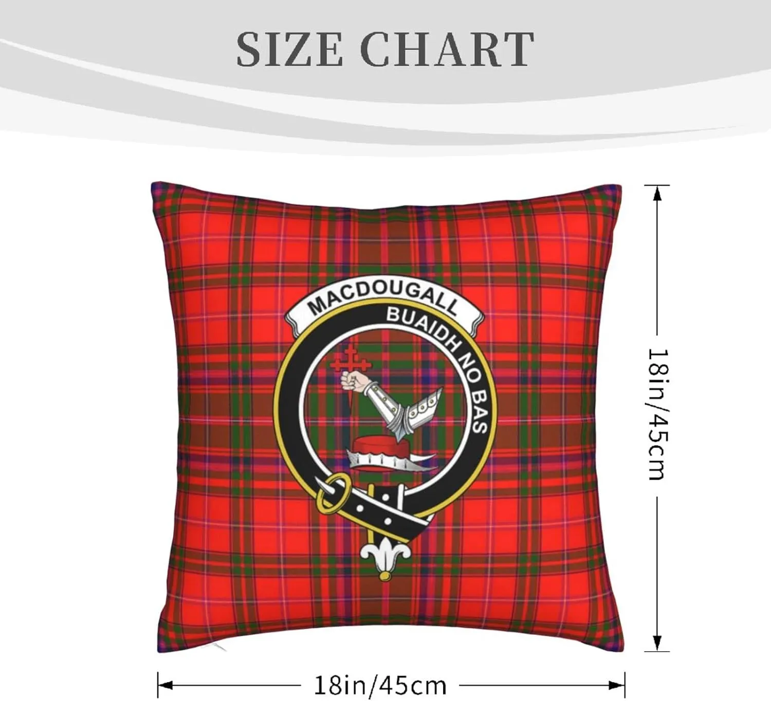Hei Bai.JZQ Square Throw Pillow Covers Macdougall Tartan Clan Badge Cushion Case for Sofa Bedroom Car Decorative 18x18 Inch