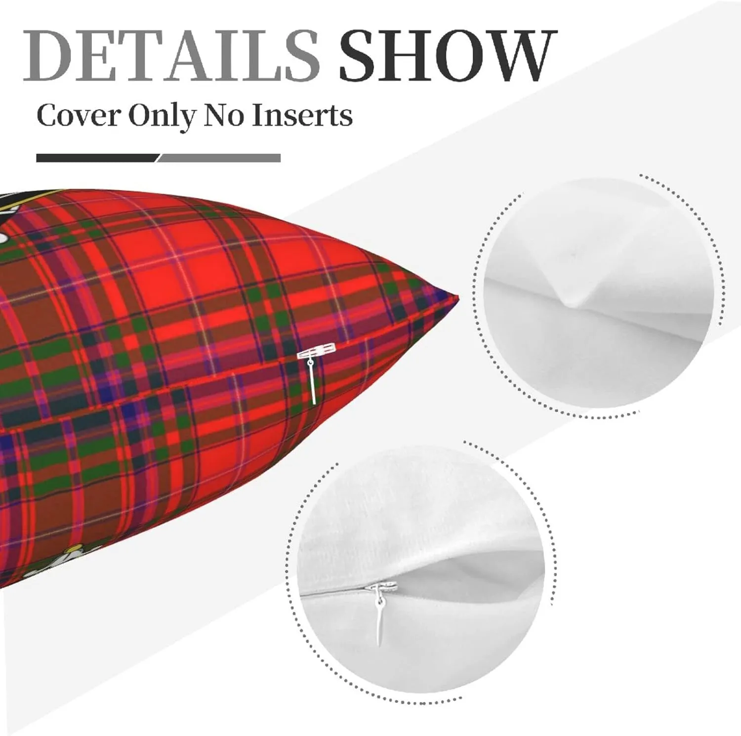 Hei Bai.JZQ Square Throw Pillow Covers Macdougall Tartan Clan Badge Cushion Case for Sofa Bedroom Car Decorative 18x18 Inch