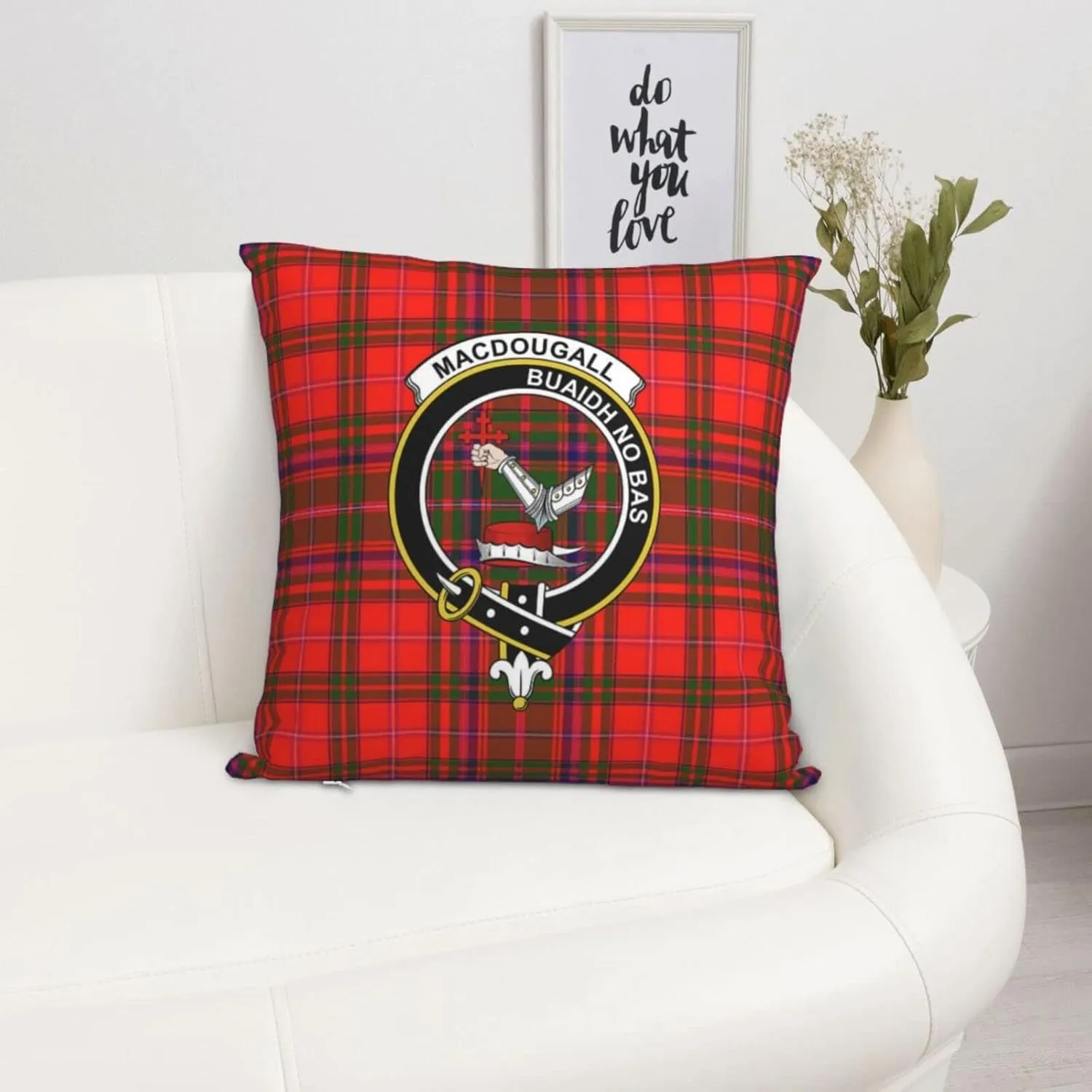 Hei Bai.JZQ Square Throw Pillow Covers Macdougall Tartan Clan Badge Cushion Case for Sofa Bedroom Car Decorative 18x18 Inch