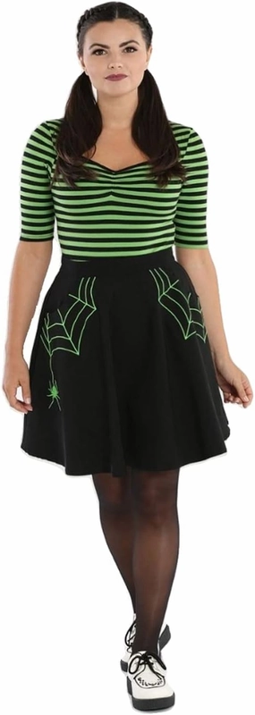 Hell Bunny Miss Muffet Mini Spiderweb Skirt