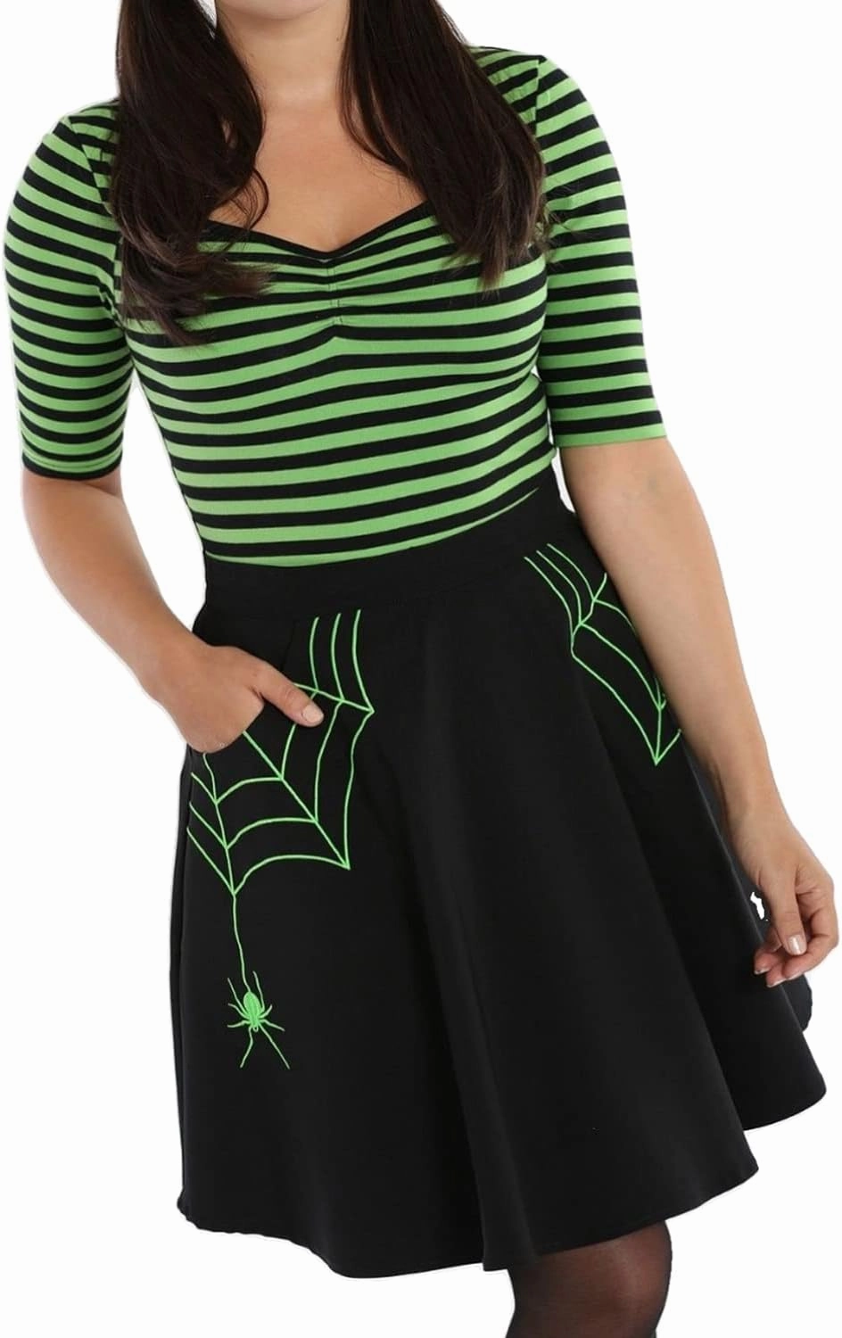 Hell Bunny Miss Muffet Mini Spiderweb Skirt
