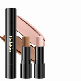 Hellkiss 3-color Dual Head Highlighter Stick for Face and Body, 3D Natural Brightening, Facial Contouring, Highlight, and Shadow Modification (01)