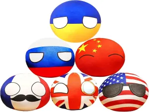 HIBILDER 6pcs Country Ball Plushies Toys for Kids, Poland Ball Plushies Toys Mini Pendant Accessories Stuffed Toy s for Children Gifts (4 inch)