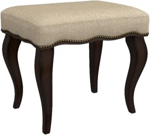 Hillsdale Hamilton Wood and Upholstered Backless Vanity Stool for Makeup Room and Bathroom, Burnished Oak