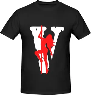 Hip Hop Big V Graphic Shirts for Men Women Casual Crew Neck Short Sleeve T-Shirt Tops for Travel Outdoor Fans Gifts
