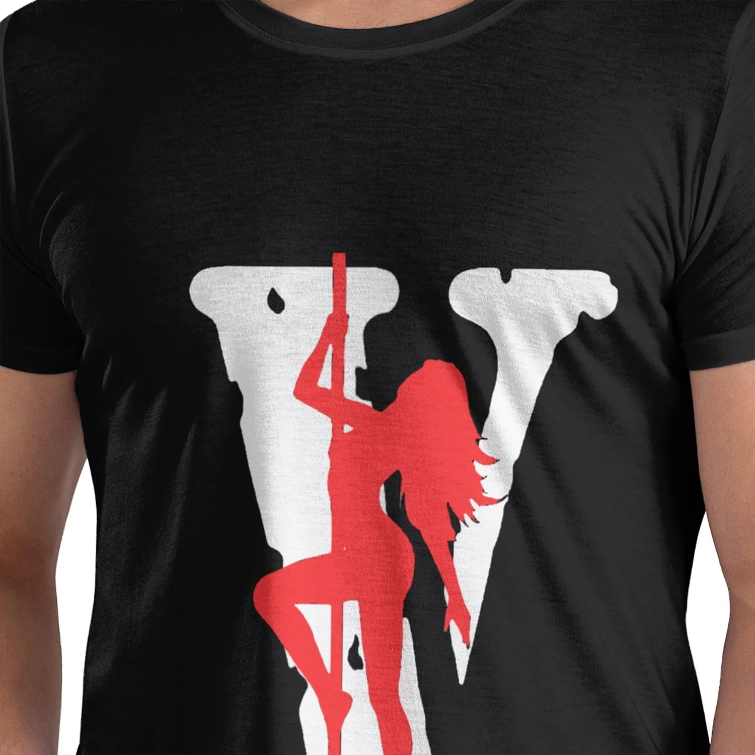 Hip Hop Big V Graphic Shirts for Men Women Casual Crew Neck Short Sleeve T-Shirt Tops for Travel Outdoor Fans Gifts