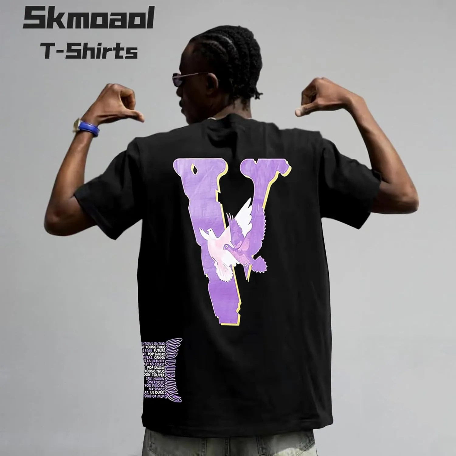 Hip Hop V Shirts for Men Women Fashion Graphic Tees Novelty Crewneck Short Sleeve T Shirt Tops