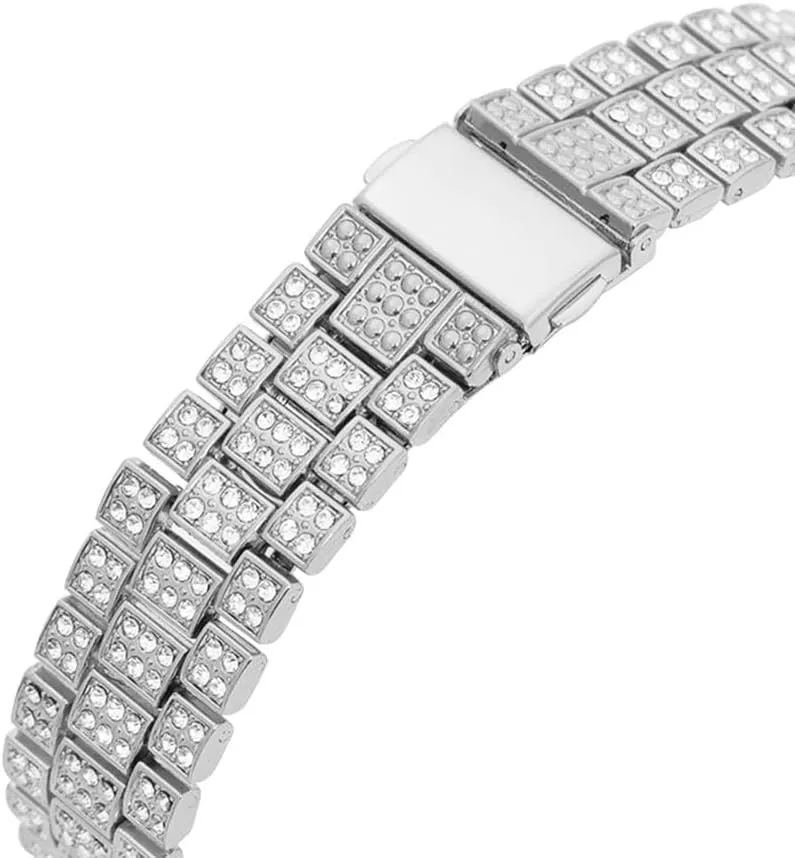 Hip Hop Watches for Men Iced-Out Bling Diamond Luxury Quartz Watches with Date