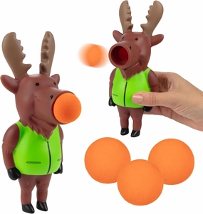 Hog Wild Moose Ball Popper Toy - Includes 4 Soft Foam Balls - Squeeze to Pop Air Powered Balls Up to 20 Feet - Launcher Safe for Indoor/Outdoor Play - Party Favor Gift for Kids, Girls, Boys Ages 5 