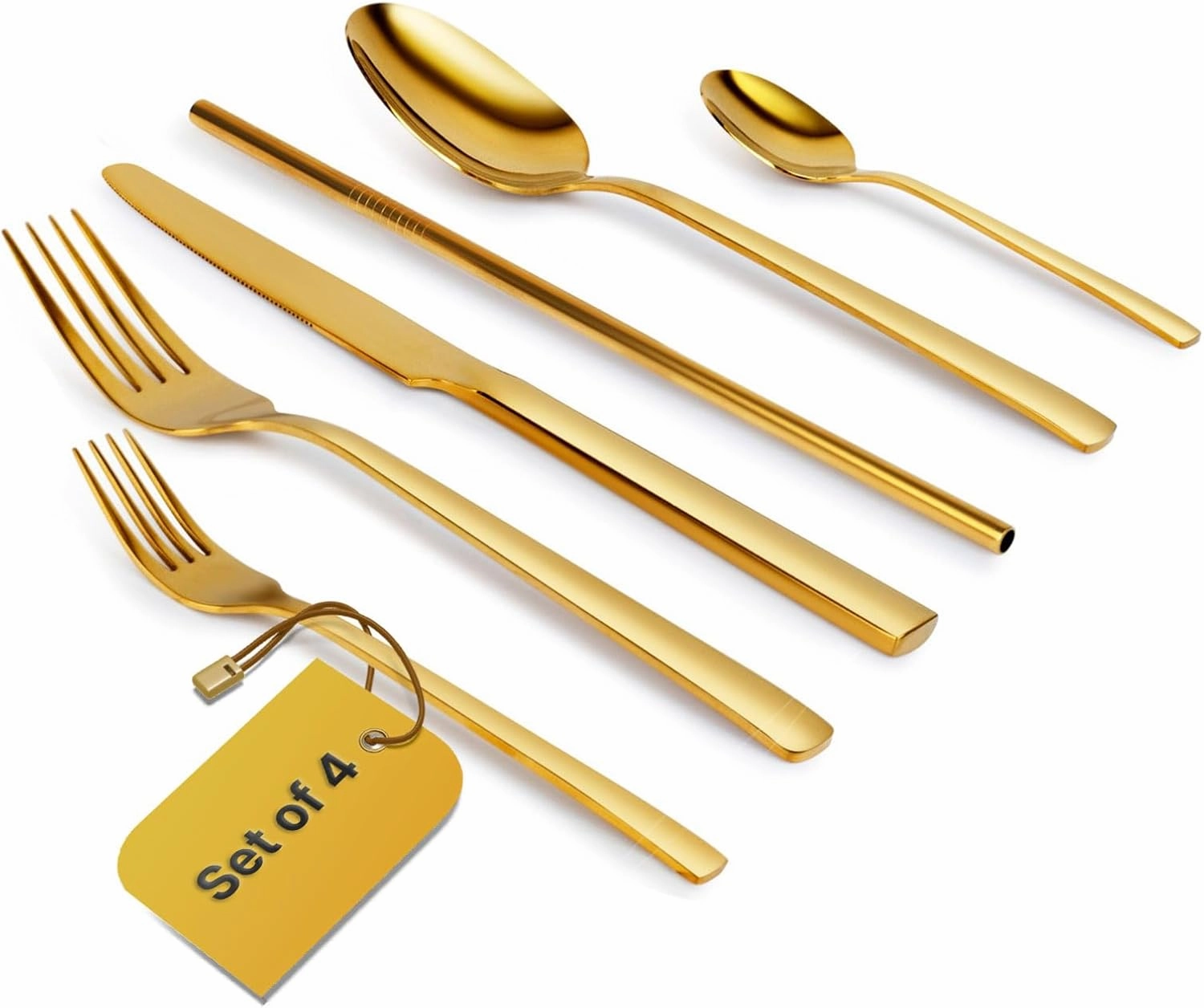 Home Haven Luxury Gold Silverware Set for 4, Heavy Duty Gold Flatware Set for 4, 18/10 Stainless Steel Cutlery Dishwasher Safe, Flatware for Special Occasions, Home & Restaurant Use (24 Pieces for 4)