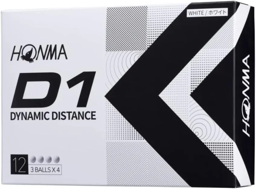 Honma Golf Balls D1 D-1 BT2201 Bulk Purchase 2 Piece Soft Ionomer Flying Distance Golf Balls 3 Dozen 36 Balls Cospa Honma HONM/BT2201/White
