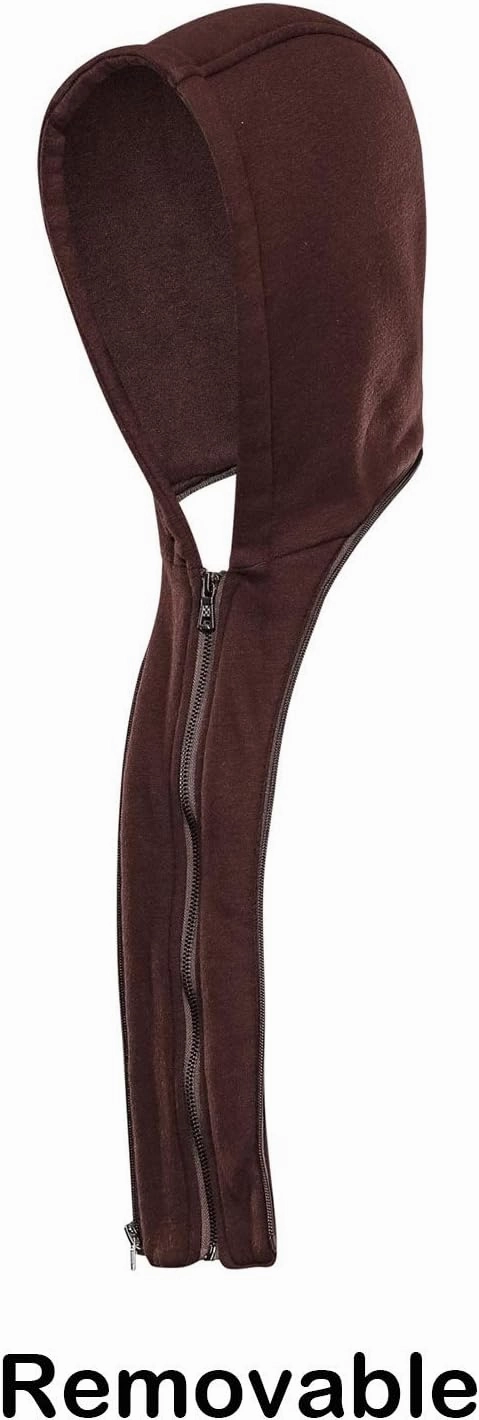 HOOD CREW Men’s Casual Stand Collar PU Faux Leather Zip-Up Motorcycle Bomber Jacket With a Removable Hood