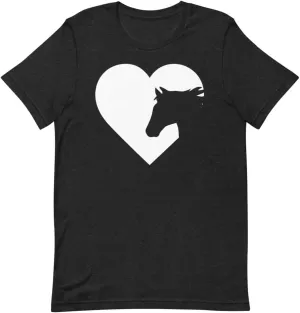 Horse Heart Horseback Riding Travel Graphic Tee Shirt Cute Countryside