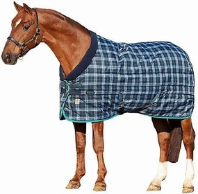 Horseware Rhino Org Stable Blanket VL Heavy 84 Navy Check