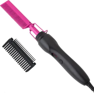 Hot Comb Anti-Scald Ceramic Heated Hair Styling Tool - Straightener, Curler, Travel-Friendly Beard Pressing Comb