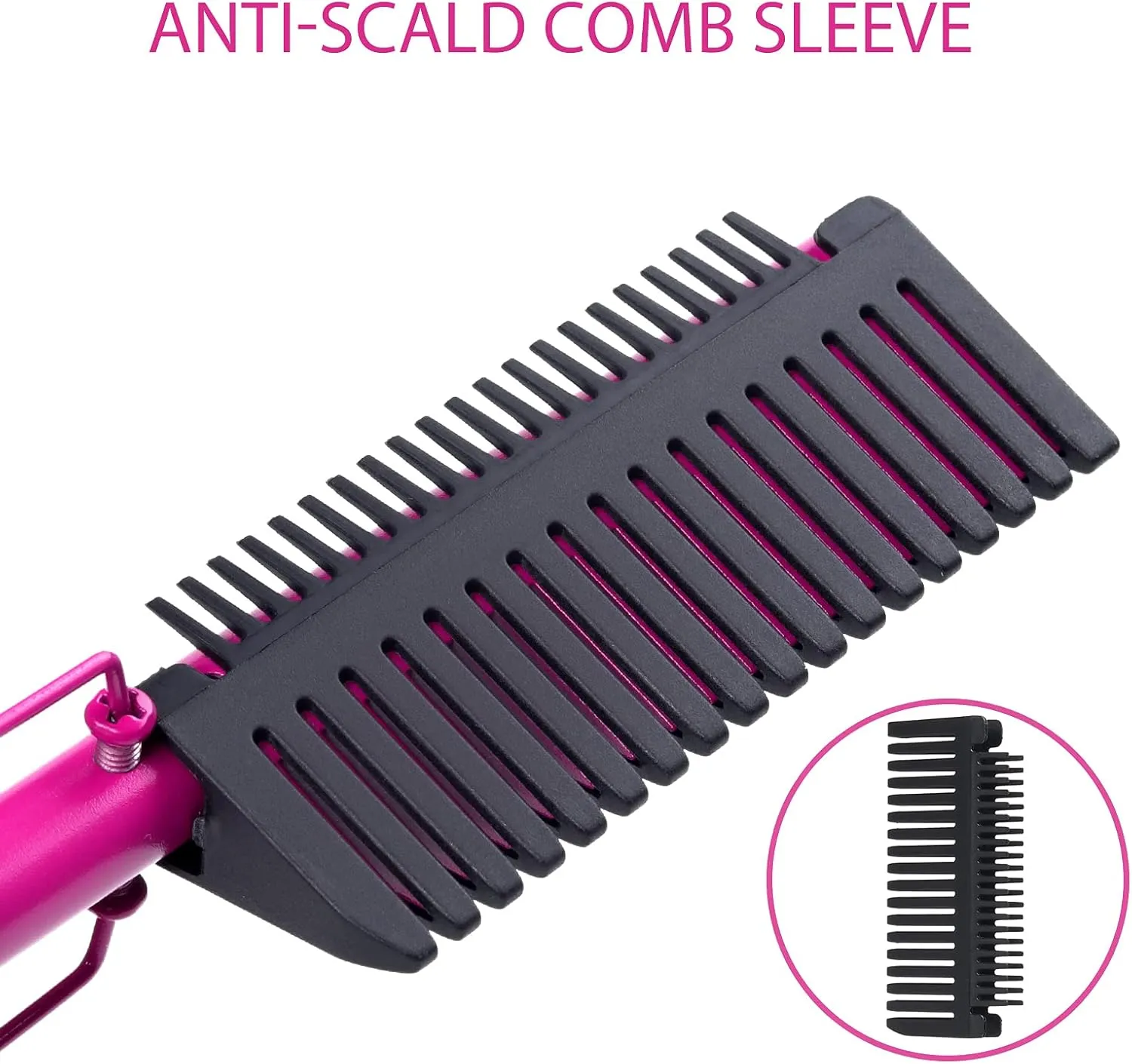 Hot Comb Anti-Scald Ceramic Heated Hair Styling Tool - Straightener, Curler, Travel-Friendly Beard Pressing Comb