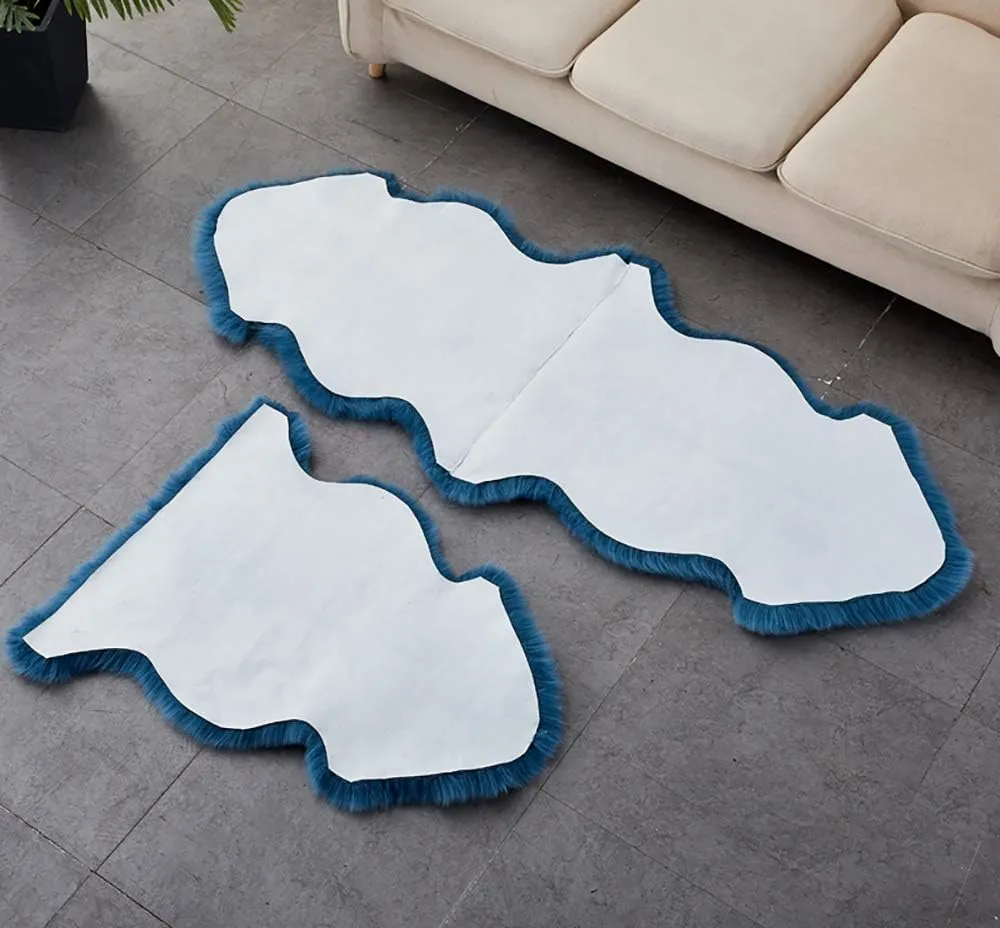 HUAHOO Gray Sheepskin Rug Double Pelt Natural Fur Blanket Seat Covers -2ft x 6ft Genuine Sheepskin Rug for Kids Bedroom Sofa Chair Cover Seat Cushion Pad Pets Dogs Mat