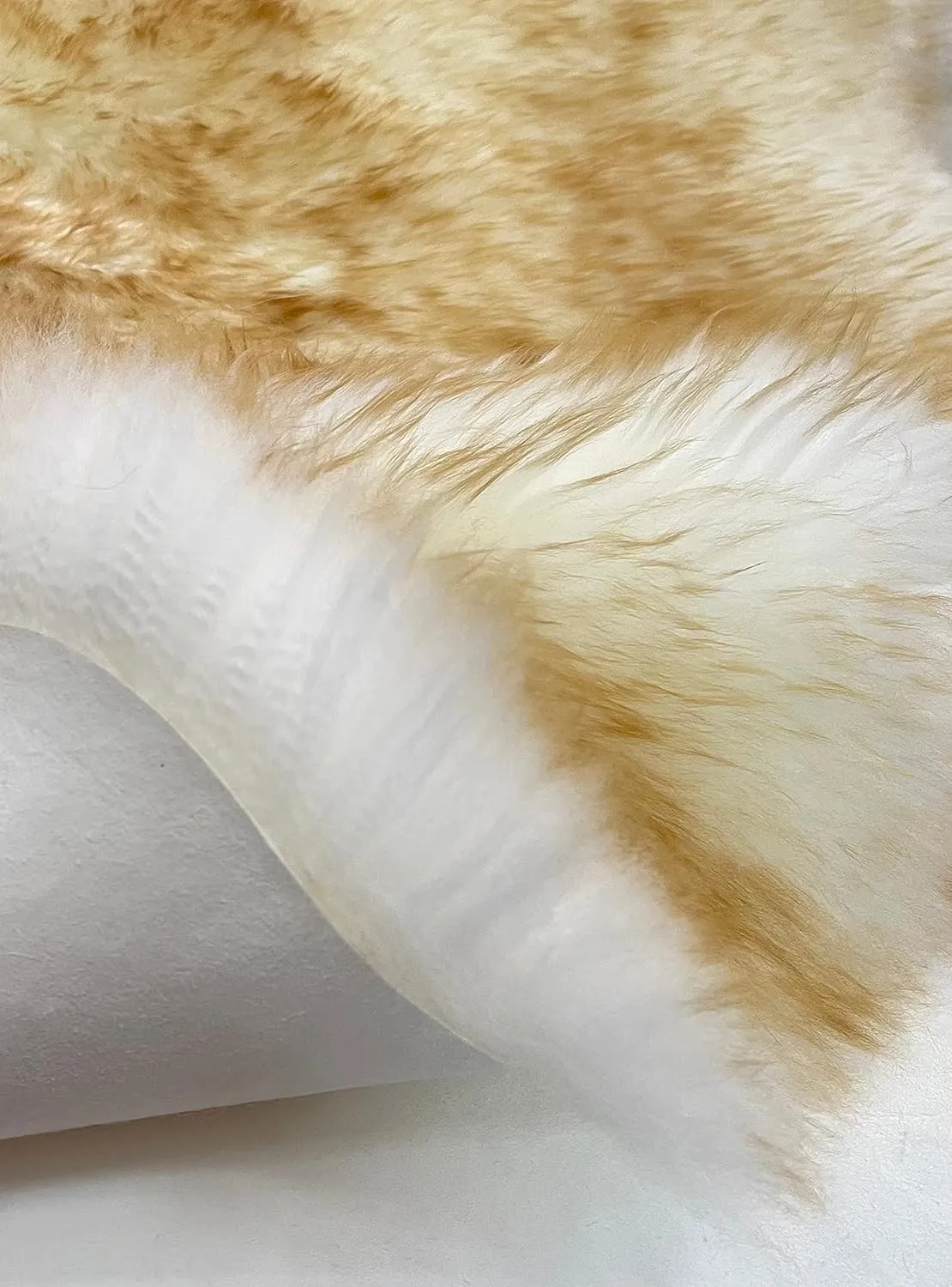 HUAHOO Premium Genuine Sheepskin Rug Real Australia Sheepskin Natural Luxury Fluffy Lambskin Fur Area Rug Seat Covers for Kids Bedroom Sofa Chair Cover Pets Dogs Mat Double Pelt/2' x 3' Brown Tipped