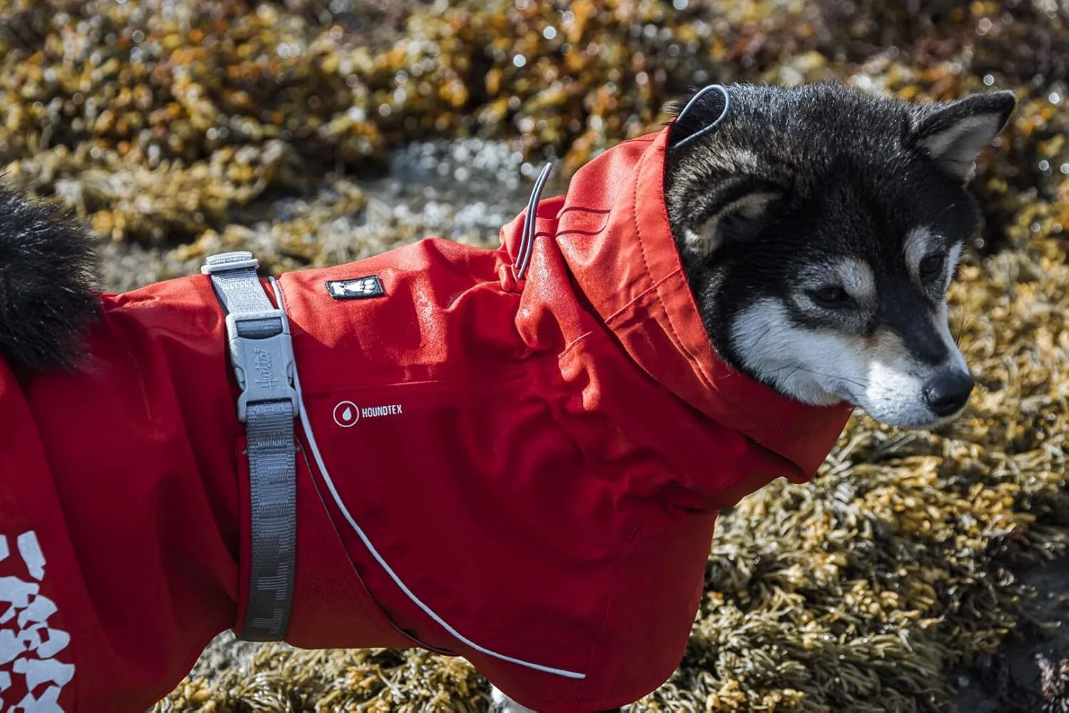 Hurtta Monsoon Coat ECO, Dog Raincoat, Rosehip, 18 in