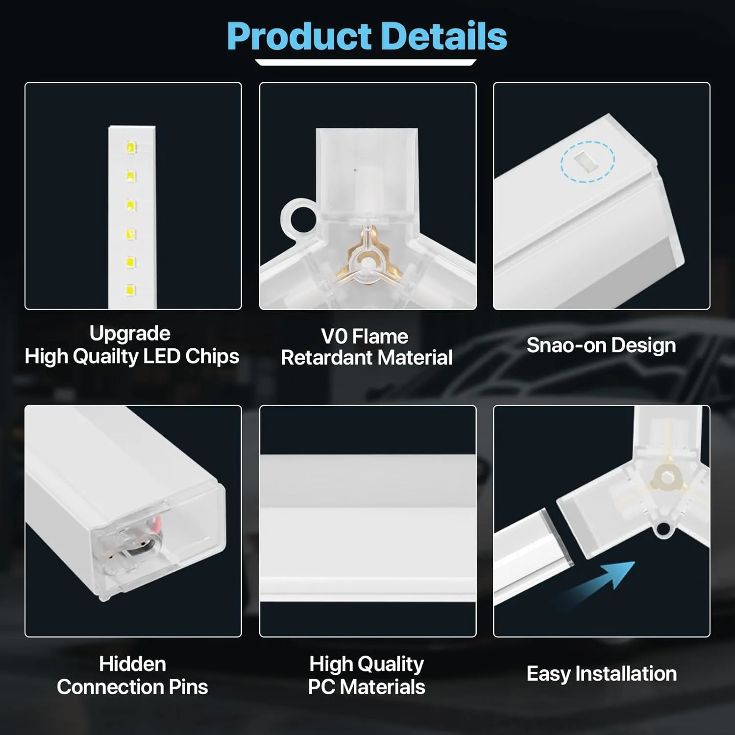 HYPERLITE Gen 2 Hexagon Garage LED Light, Upgraded 3 Level Dimmable 322W 32200LM Super Bright Garage Detailing Lights, 11 Grids Hex Shop Lights, Hexagon LED Lights for Basement, Gym, Shop