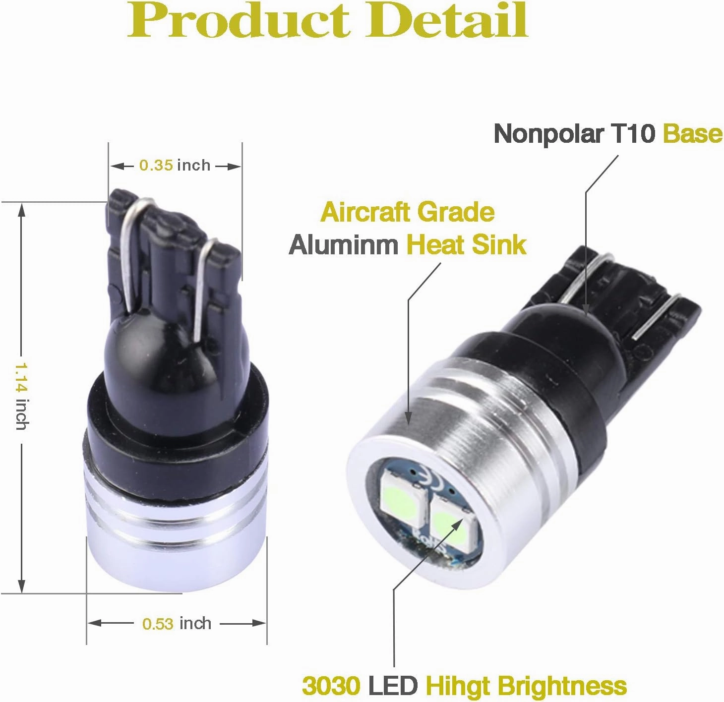 iBrightstar Extremely Bright 3030 Chipsets 168 175 194 2825 W5W T10 Wedge LED Bulbs for License Plate Interior Map Dome Trunk Lights, Ice Blue
