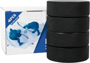 Ice Hockey Pucks, Official Regulation, for Practicing and Classic Training, Diameter 3", Thickness 1", 6oz, Black