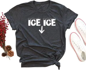 Ice Ice Baby Maternity T-Shirt Women Pregnancy Announcement Shirt Funny Letter Print Pregnant Mom Tee Tops