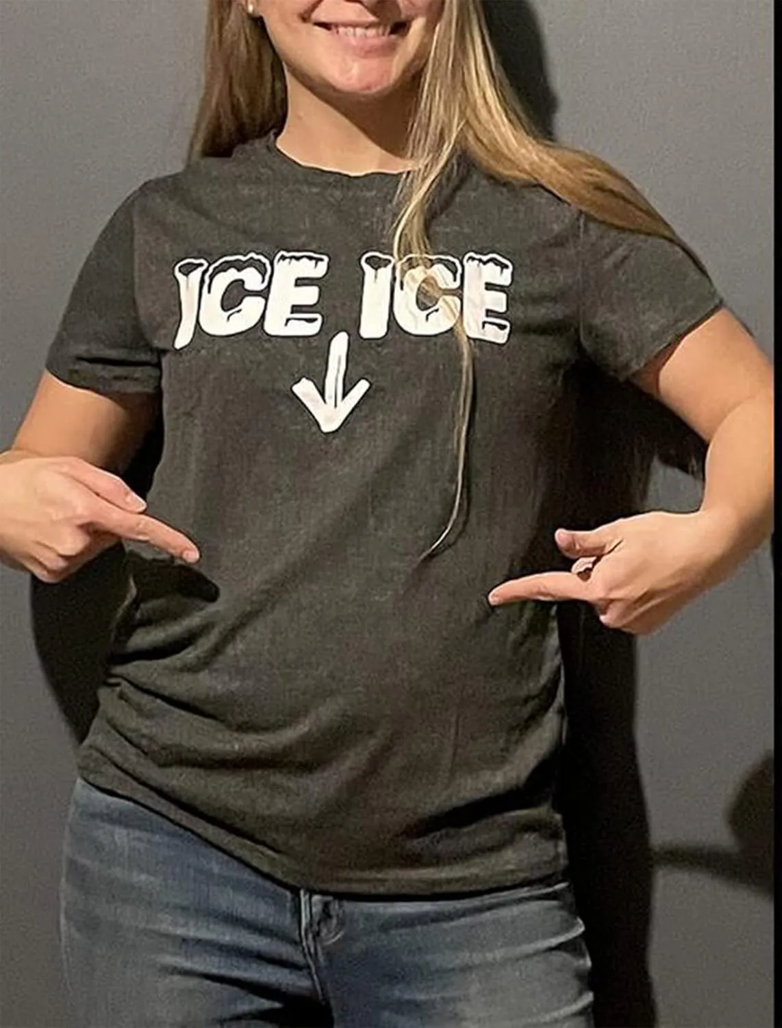 Ice Ice Baby Maternity T-Shirt Women Pregnancy Announcement Shirt Funny Letter Print Pregnant Mom Tee Tops