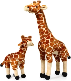 Ice King Bear Mom and Baby Stuffed Animals Set Zoo Wild Animals (Giraffe)