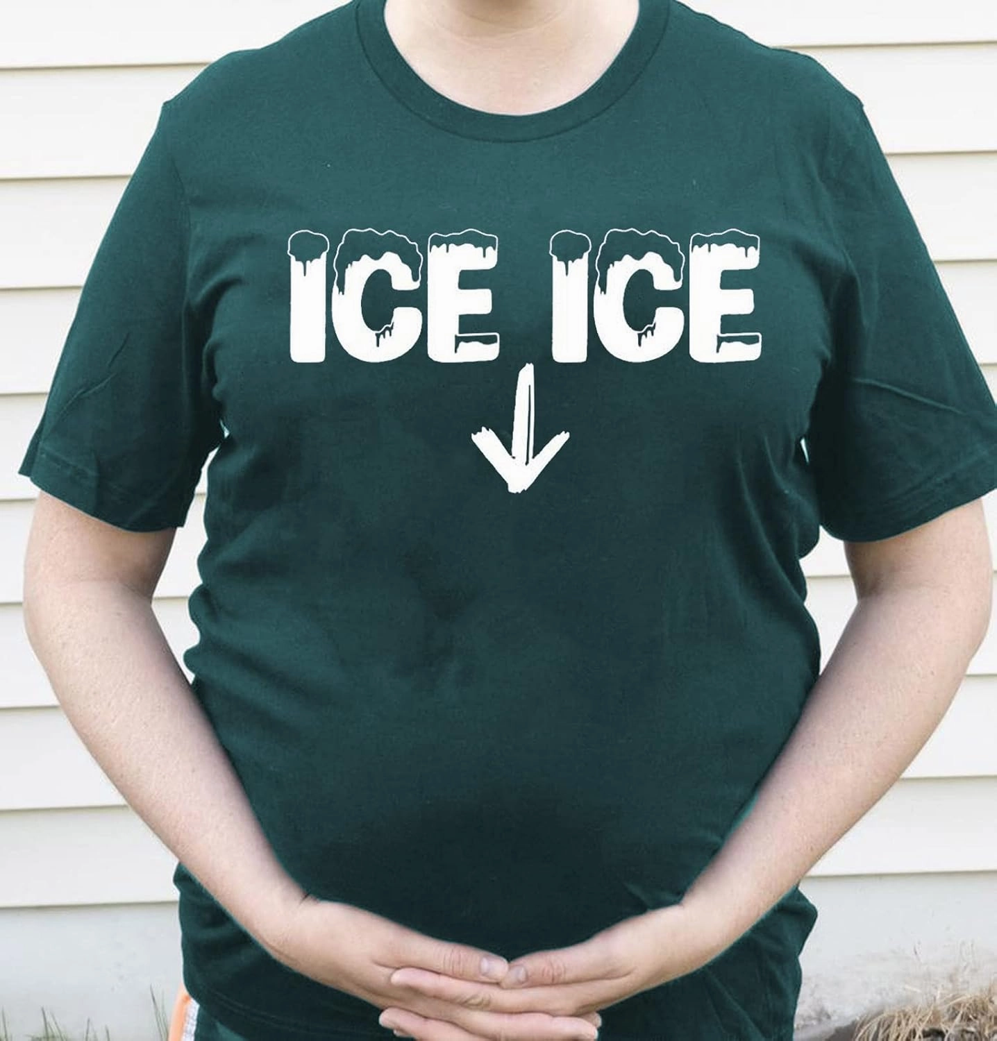 Ice Ice Baby Maternity T-Shirt Women Pregnancy Announcement Shirt Funny Letter Print Pregnant Mom Tee Tops