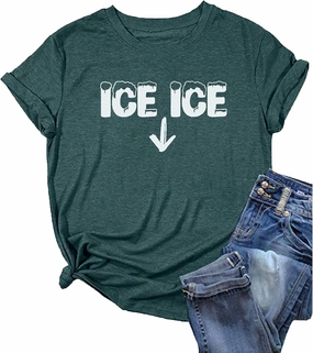 Ice Ice Baby Maternity T-Shirt Women Pregnancy Announcement Shirt Funny Letter Print Pregnant Mom Tee Tops