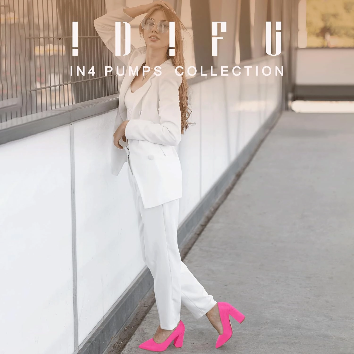 IDIFU IN4 Women's Pumps - Closed Toe Heels with Chunky Block Heels - Thick Pointed Toe Dress Shoes for Women - Wedding, Prom, Bridal, Office, Business - Comfortable, Formal, Fashion, Classic Pumps