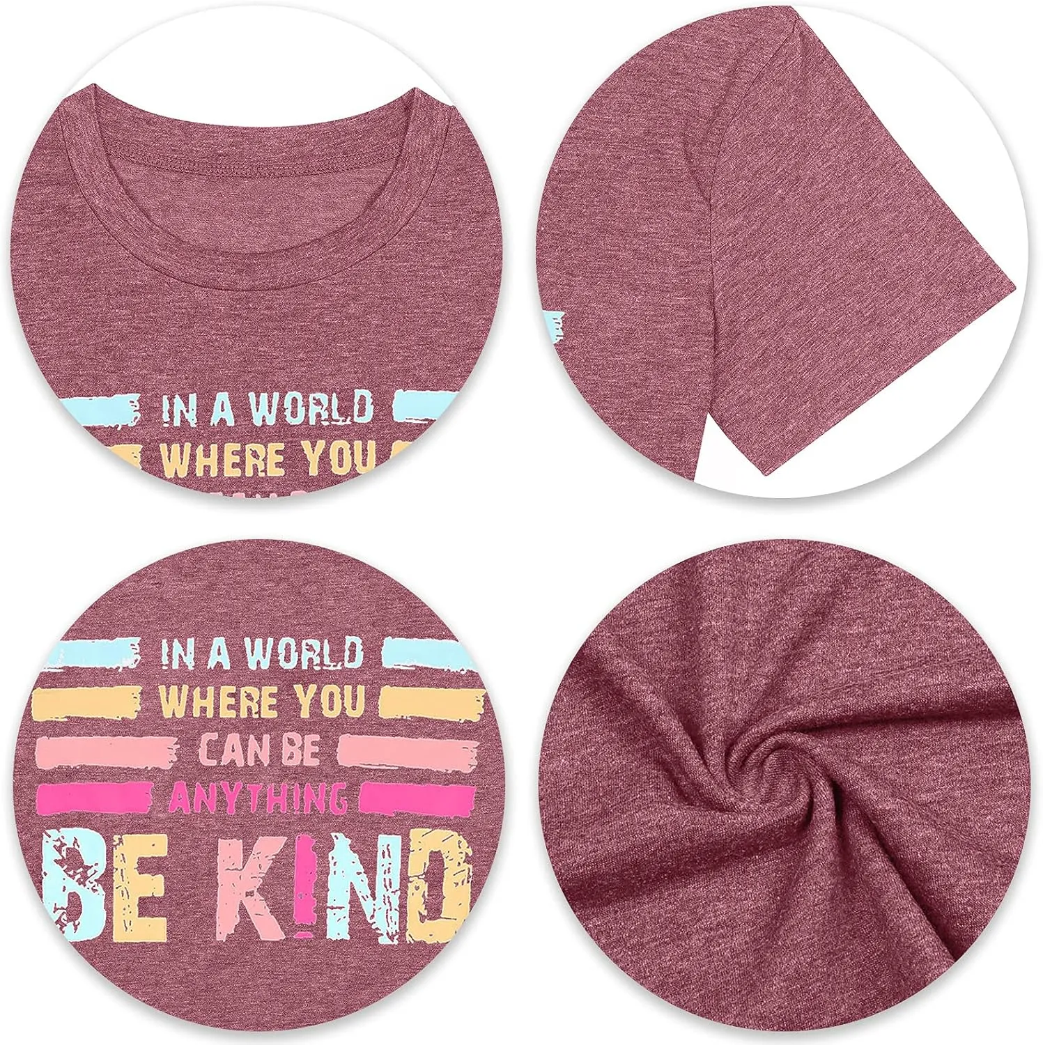 in A World Where You Can Be Anything Be Kind T-Shirt Women Inspirational Graphic Tee Casual Short Sleeve Tee Tops