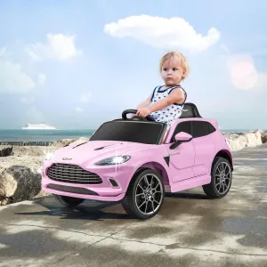 INFANS Kids Ride On Car, 12V Electric Vehicle Licensed Aston Martin DBX with Remote Control, Toddlers Battery Powered Wheels Suspension, Bluetooth, LED Lights, Music, FM, USB (Light Pink)