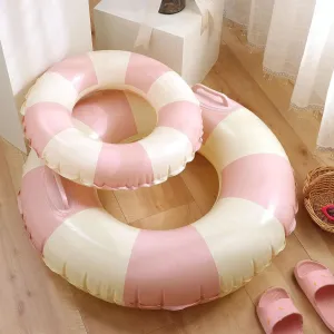 Inflatable Swimming Ring, Retro Striped Swim Floating Ring Underarm Ring, Summer Pool Floaties PVC Rings Teen Beach Outdoor Party Supplies, Perfect Summer Gifts for Girls & Boys (Pink)
