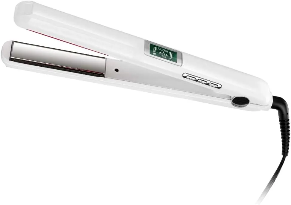 Infrared Cold Iron for Hair Repair, Hair Straightener Tool for Ultrasonic Repair, Straightener Flat Iron with Infrared, Cold Flat Iron for Hair (White)