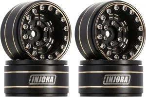 INJORA Brass 1.0 Beadlock Wheel- Negative Offset 3.15mm Wheels for 1/18 TRX4M SCX24 Gladiator Bronco C10 JLU Deadbolt Axial 1/24 Crawler,W1005