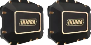 INJORA Front and Rear Axle Diff Cover Black Coating Brass Differential Axle Cover for Axial SCX10 PRO SCX10 III Upgrade 1/10 RC Crawler, 38g