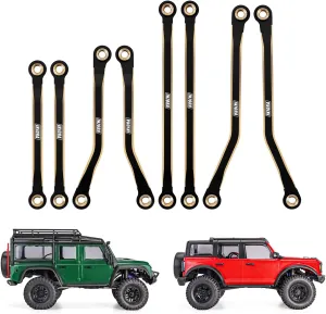 INJORA High Clearance Chassis Links Set Brass Black Coating Link for 1/18 TRX4M Defender Bronco Upgrade Parts RC Crawler, 48g