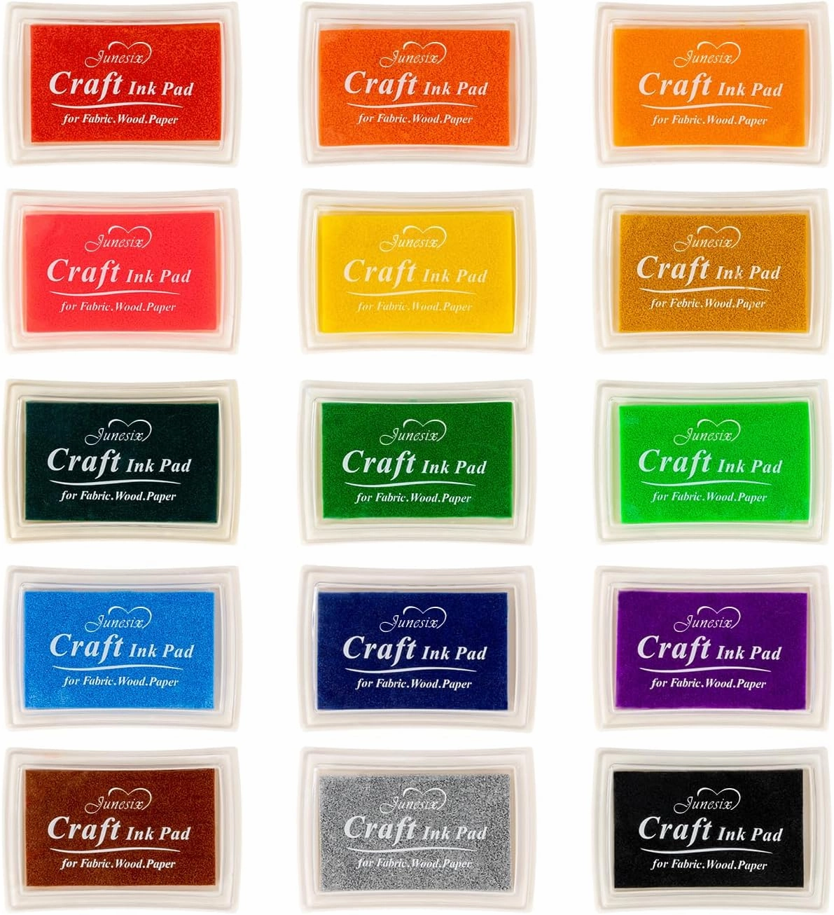Ink Pad, 15 Colors Finger Washable Stamp Pads for Kids