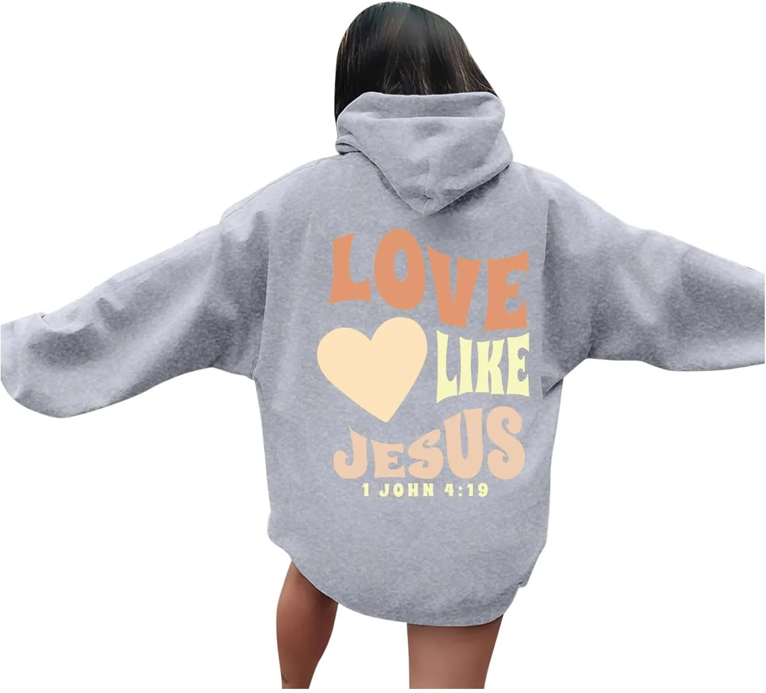 Inspirational for Women Jesus Sweatshirts Comfort Sweatshirt Christian Hoodies Pull Over Love Like Jesus Bible Verse