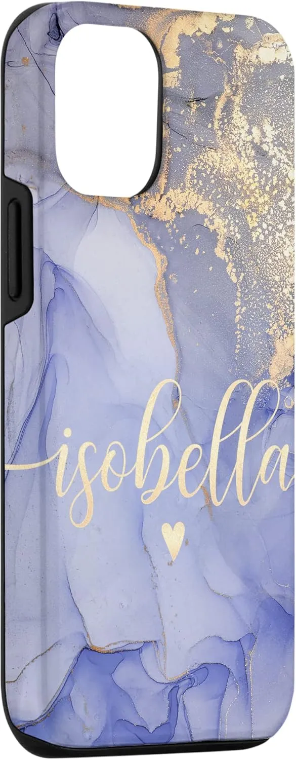 iPhone 12/12 Pro Isobella Letter I Initial Cute Purple Personalized Case