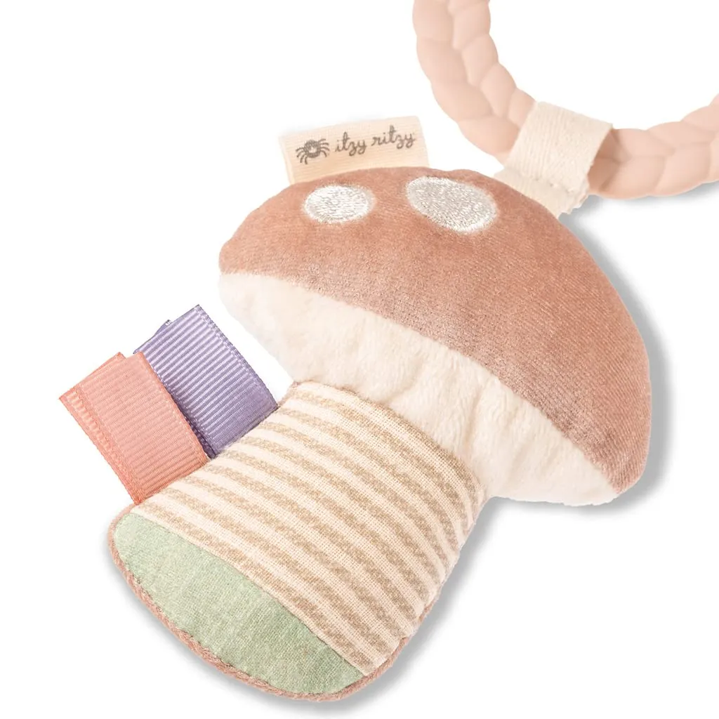 Itzy Ritzy - Bitzy Crinkle Sensory Toy Bunny with Crinkle Sound for Babies & Toddlers - Features Sof & Teething Activity Toy - Bitzy Busy Ring Features Braided Teething Ring and Dangling Toys