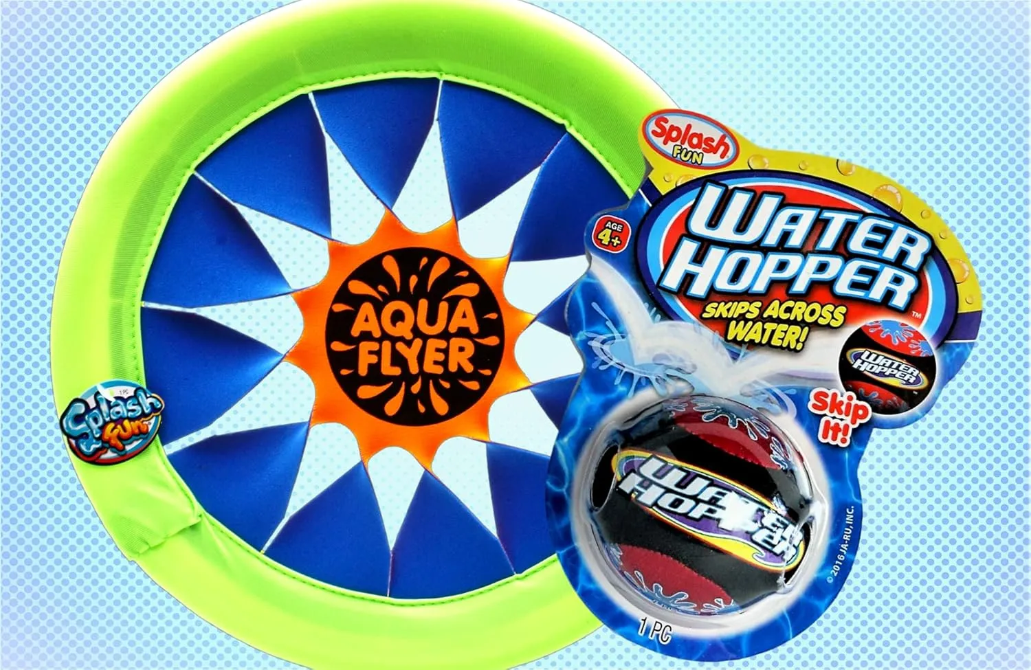 JA-RU Pro Hopper Skip Water Bouncing Ball Professional Fidget Skip Ball Pool Bounce Balls Toys. Skipping Beach Ball. Outdoor Game Party Favor Pool Toy Style B 880-1