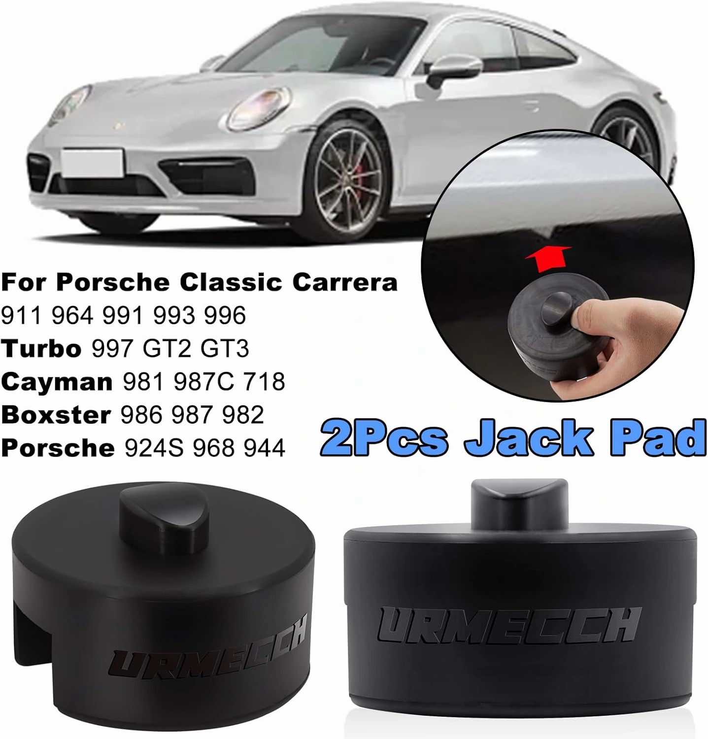 Jack Pad for Porsche 911 964 991 993 996 Turbo 997 Cayman Boxster Rubber Jack Stand Pucks Adapter Lifting Car 2 Pack