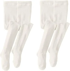 Jefferies Socks Girls Seamless Organic Cotton Dress Tights 2 Pack