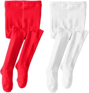 Jefferies Socks Girls Seamless Organic Cotton Dress Tights 2 Pack