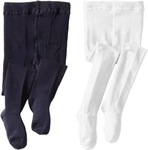Jefferies Socks Girls Seamless Organic Cotton Dress Tights 2 Pack